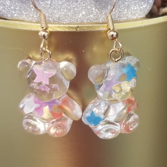 3/$30💜 Kawaii Acrylic Bear Earrings  🎉Host Pick - Picture 2 of 12